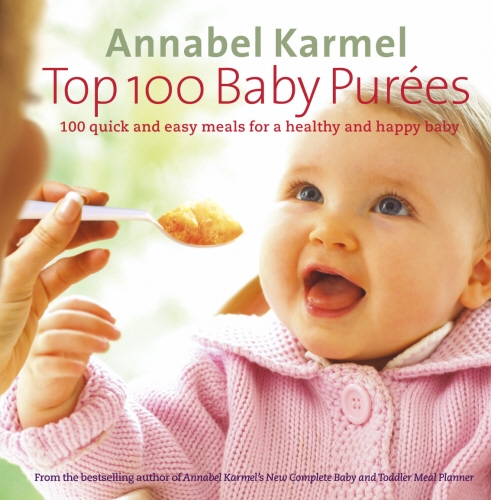 Book cover of Top 100 Baby Purees by Annabel Karmel