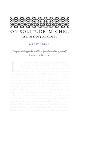 Book cover of On Solitude by Michel de Montaigne
