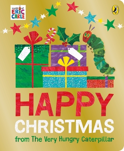 Book cover of Happy Christmas from The Very Hungry Caterpillar by Eric Carle