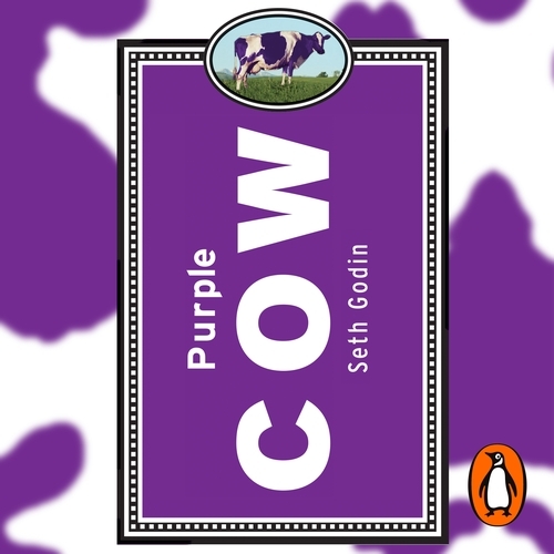 Book cover of Purple Cow by Seth Godin