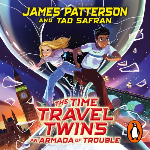 Book cover of The Time Travel Twins: An Armada of Trouble by James Patterson