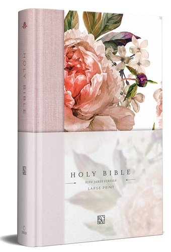 Book cover of KJV Medium Format Large Print Pink Floral Cloth by Origin