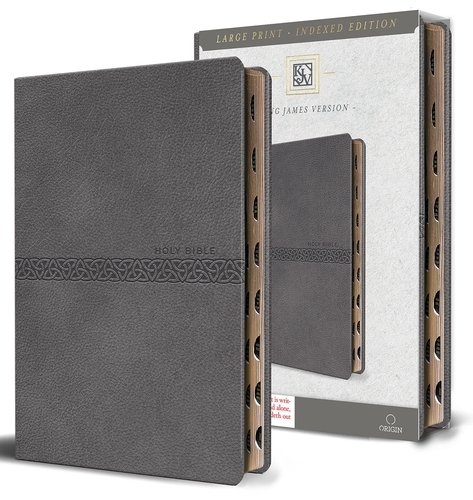 Book cover of KJV Medium Format Large Print Gray Leathersoft with Index by Origin