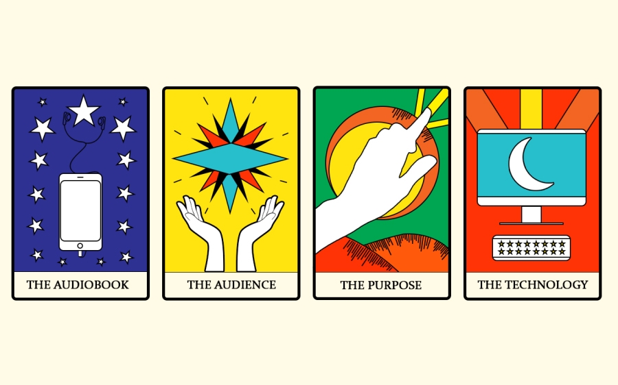 Tarot style cards depicting the future of publishing