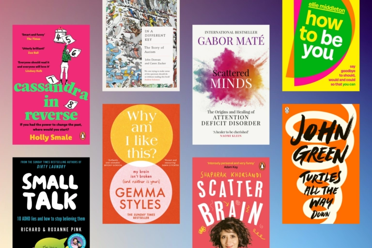 Image showing a selection of books about neurodiversity
