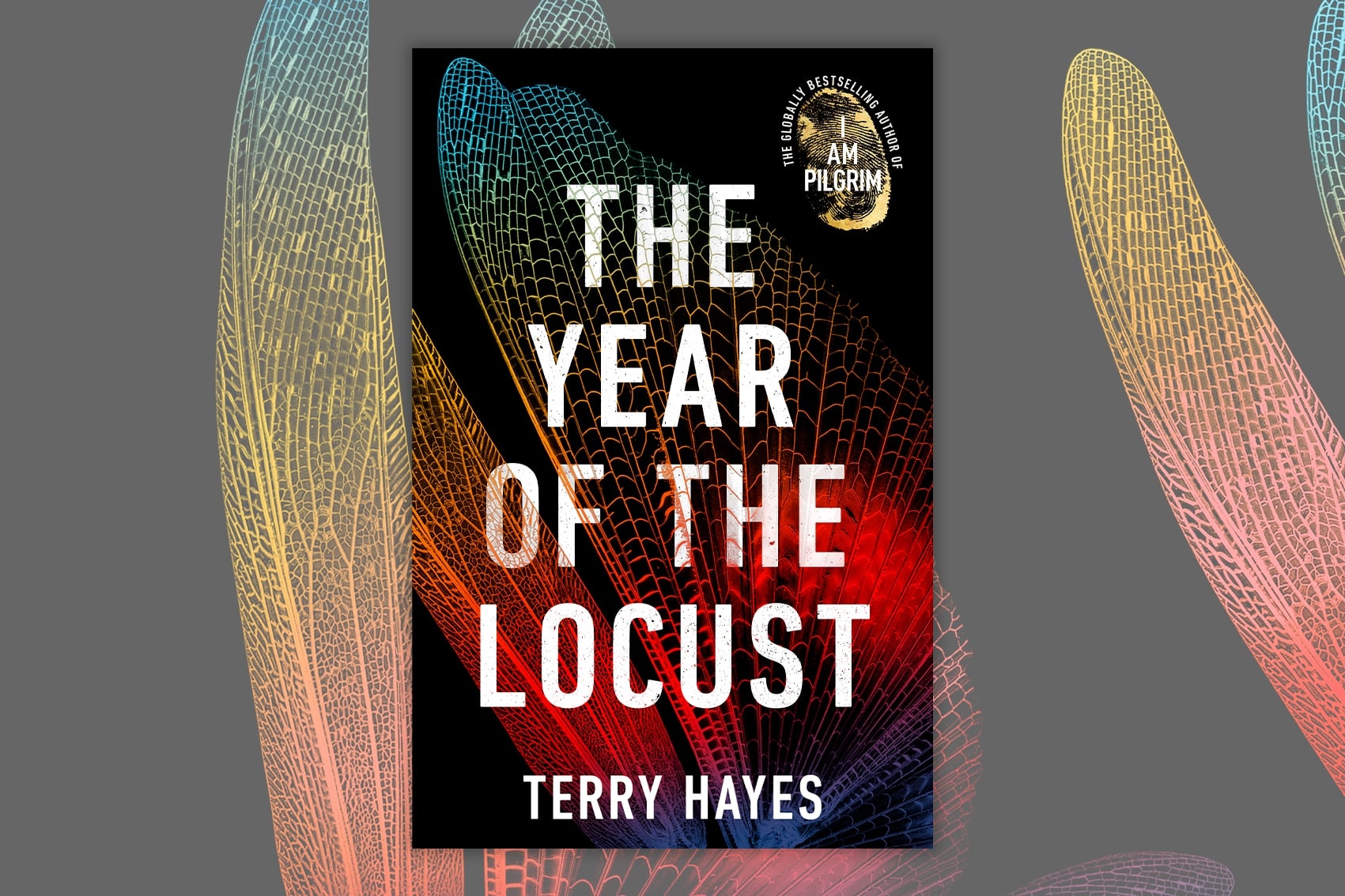 The Year of the Locust by Terry Hayes book cover on a black background