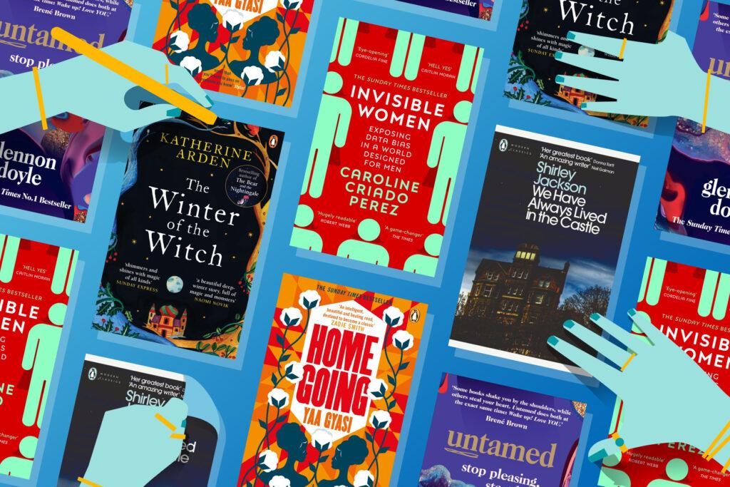 A flatlay of must-read books by women.