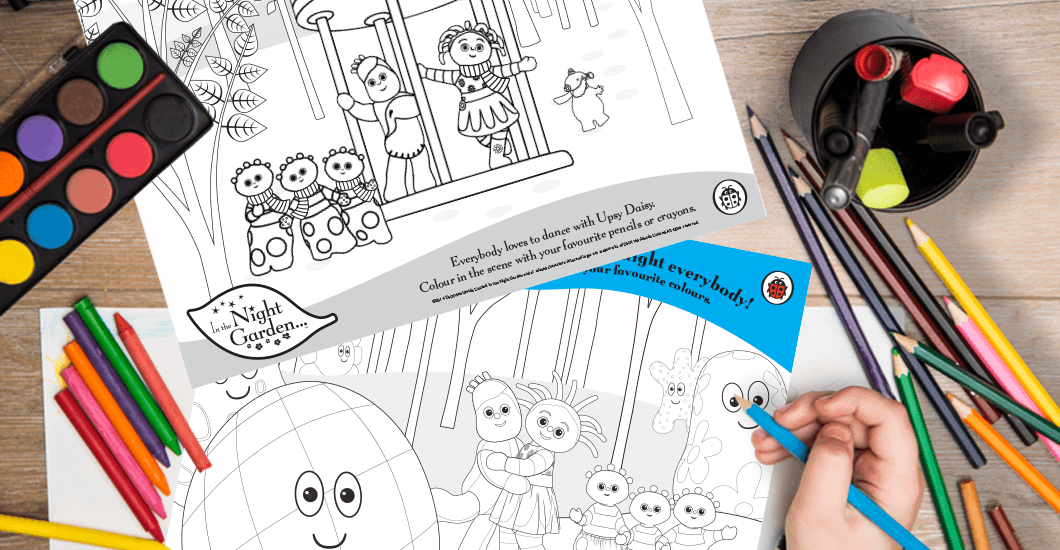 Colour in some In the Night Garden colouring sheets
