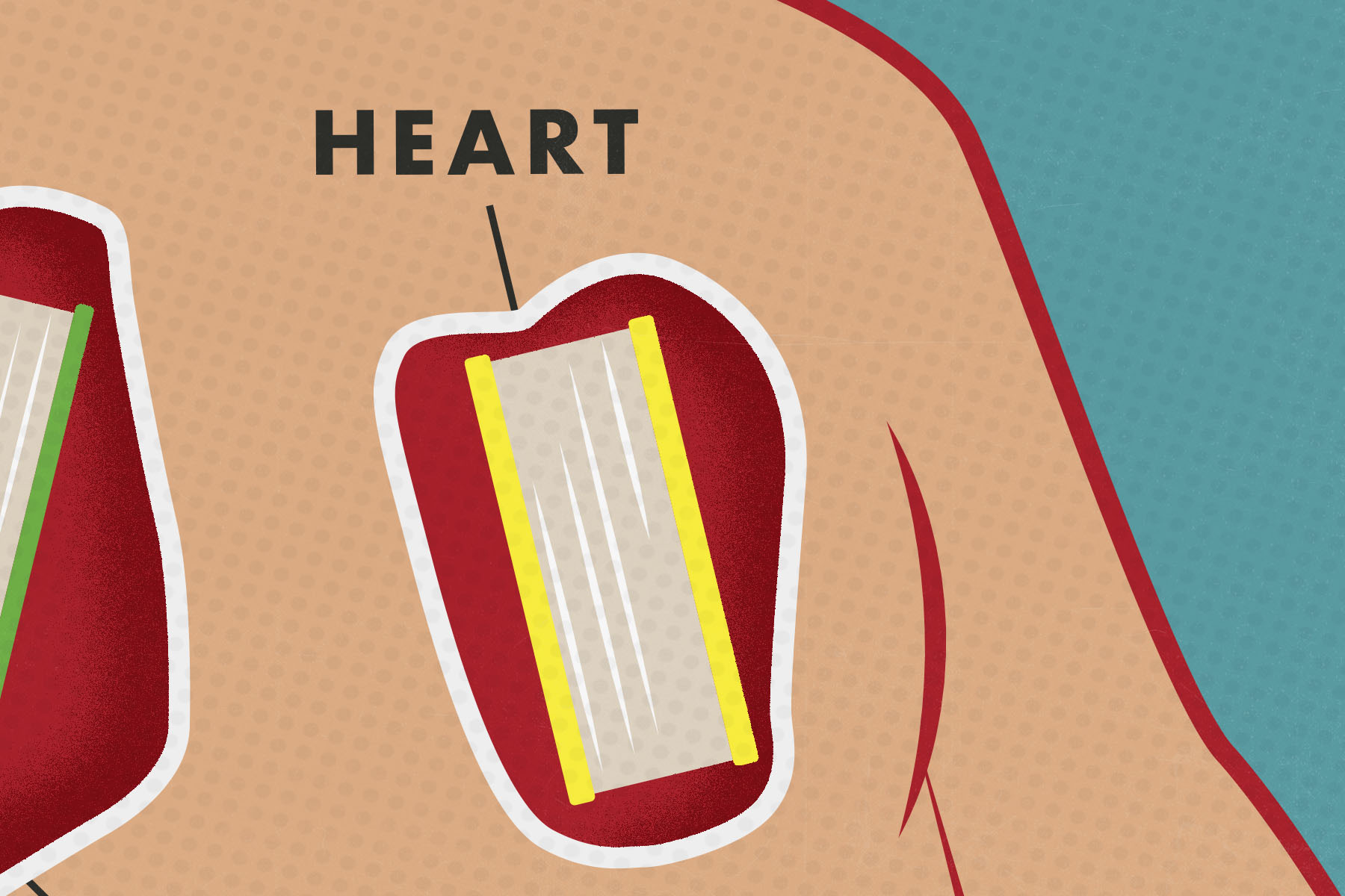 A boardgame-style illustration of books as a heart