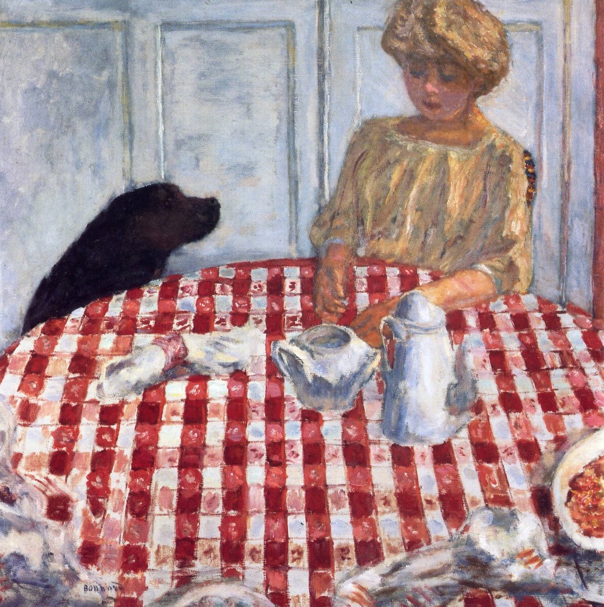 The Red Checkered Tablecloth by Pierre Bonnard