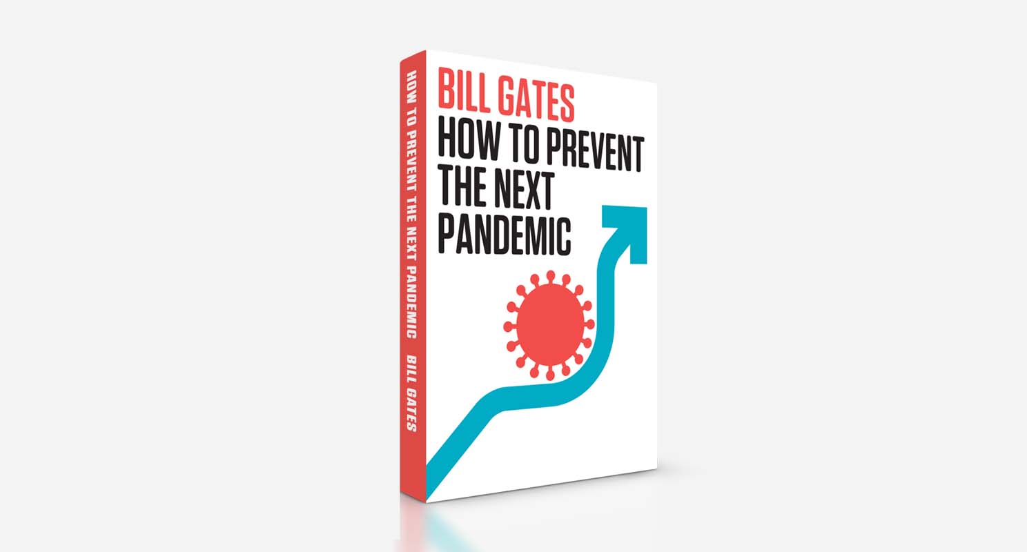 Bill Gates holding a copy of How To Prevent the Next Pandemic