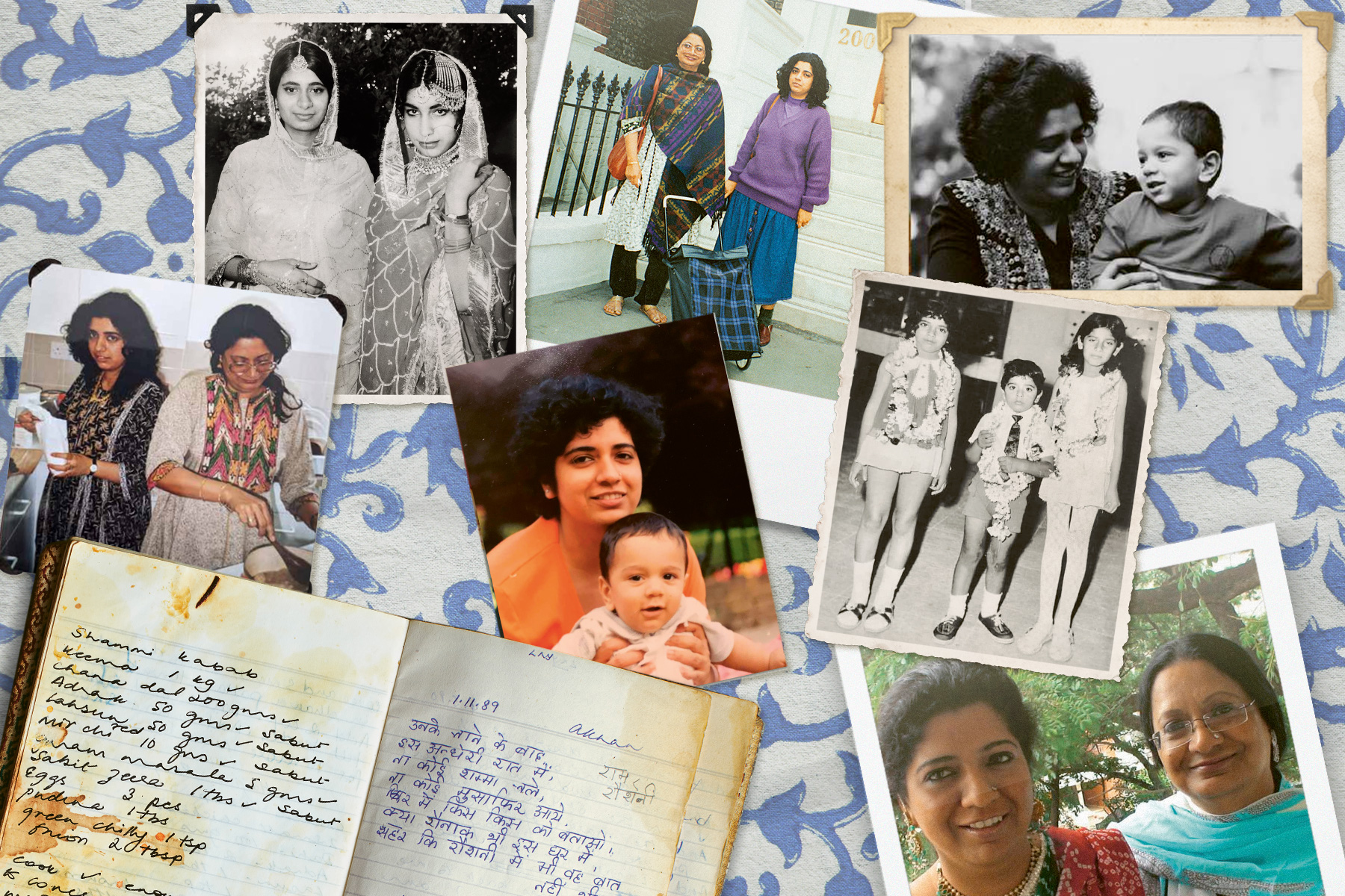 A collage of photographs from Ammu