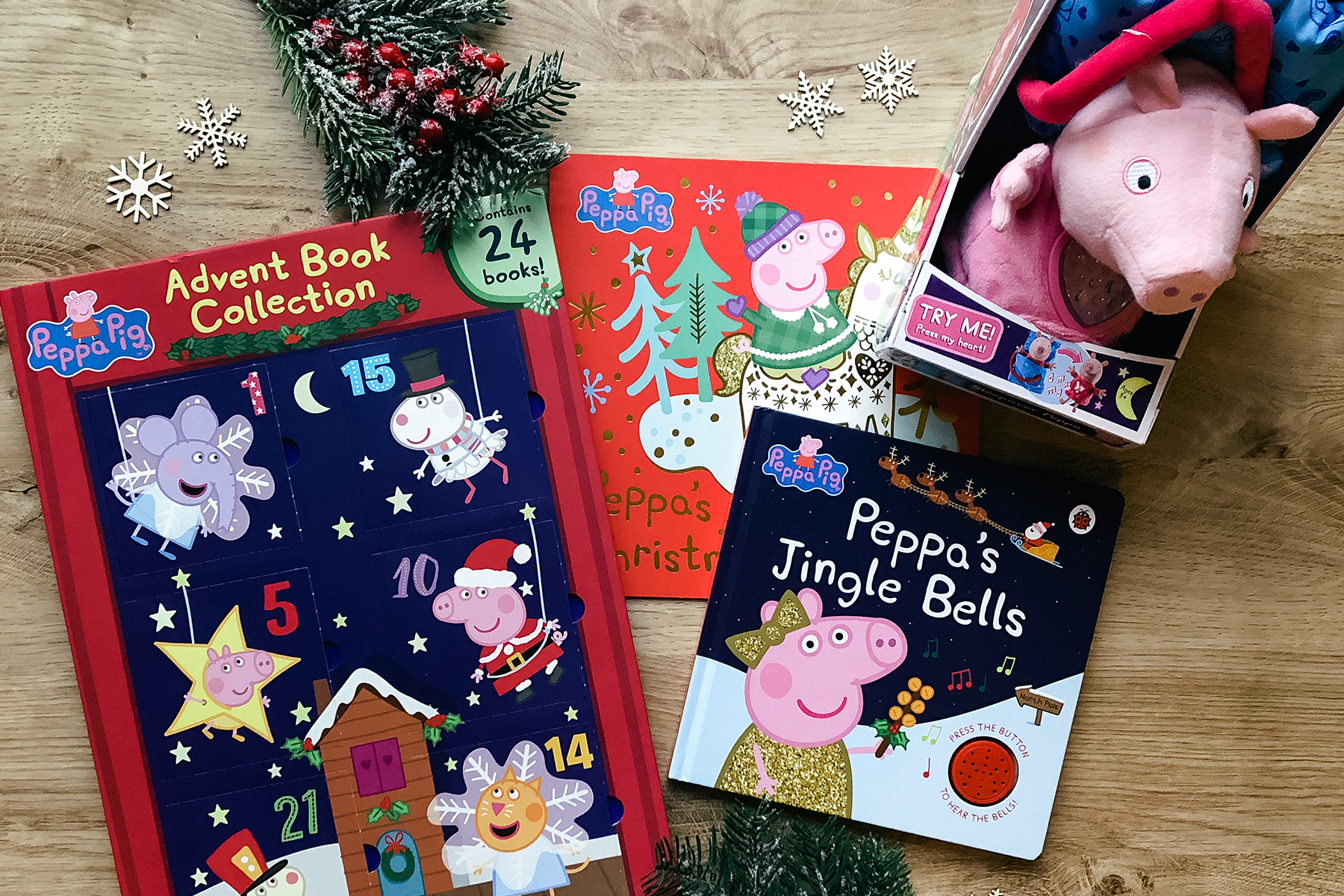 A photo of a selection of Peppa Pig books